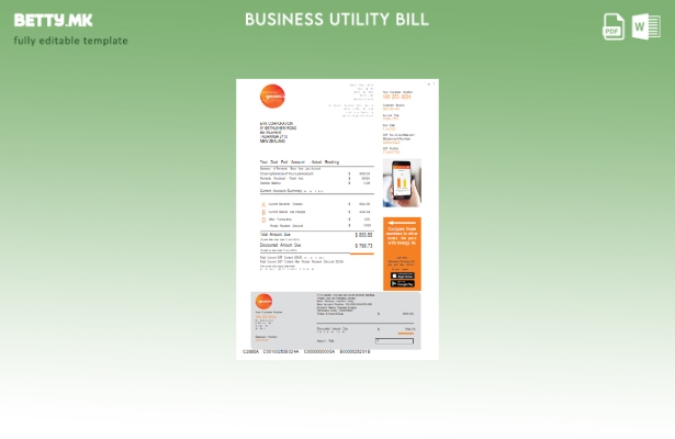 модерен стил Деловна сметка за комунални услуги Genesis Gas, шаблон на страница